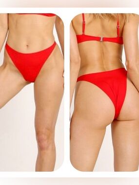 Re/Done x Solid & Striped S the Hollywood high waisted red bikini bottom